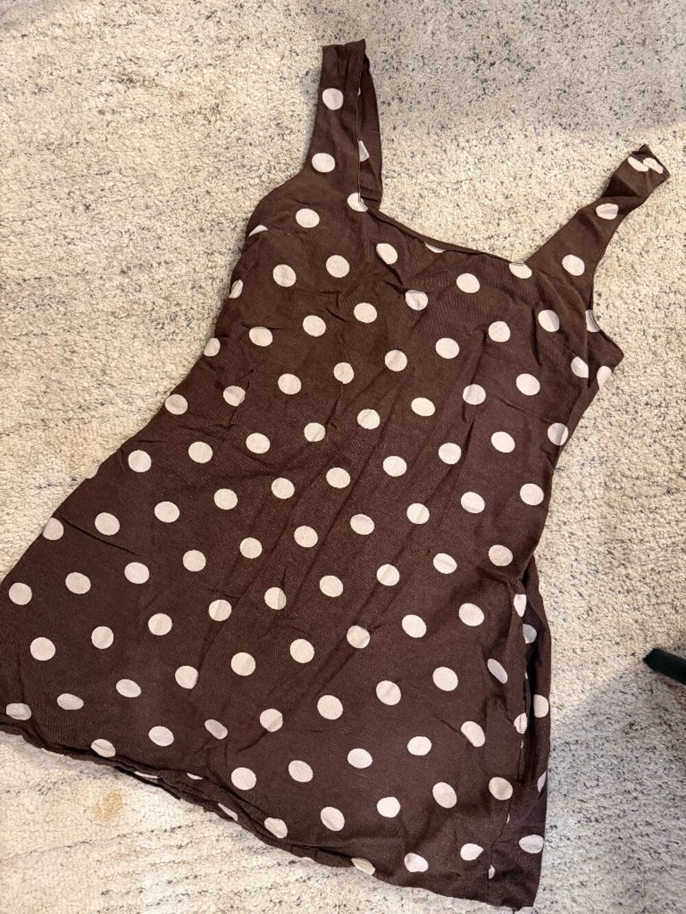 Japna Polka Dot Dress Women's M Brown